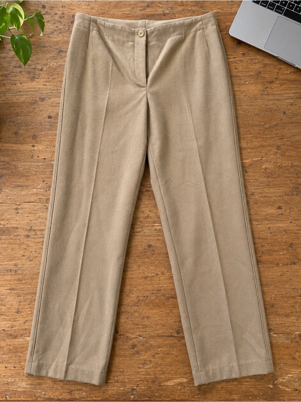 Vintage Harvé Benard Wool Blend Camel Straight Leg Pants Size 10